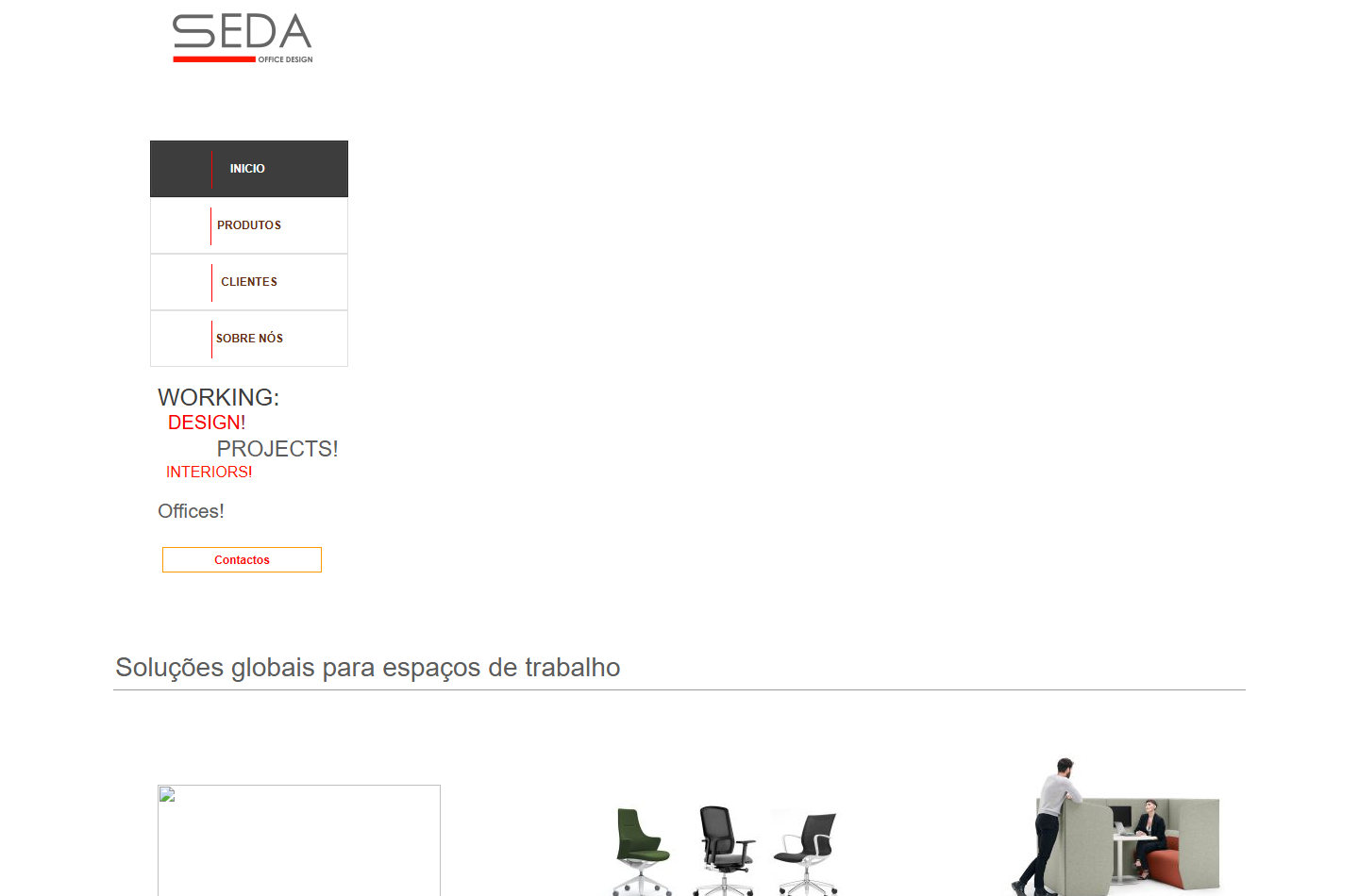 Página inicial no computador