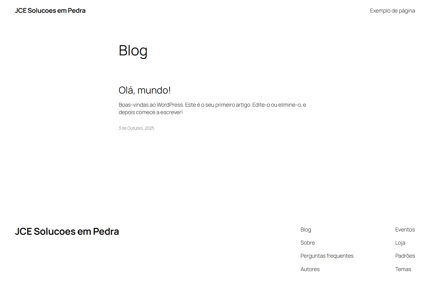 Página inicial no computador