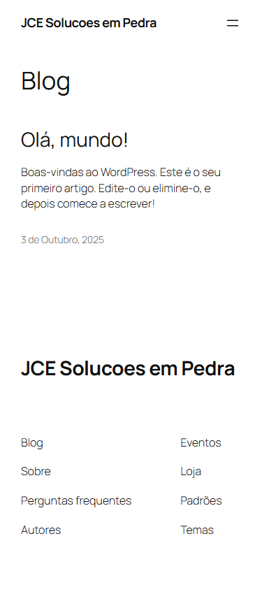 Página inicial no telemóvel
