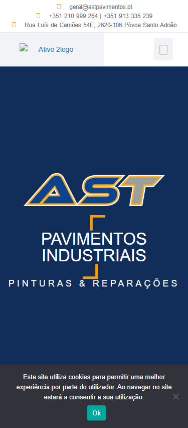 Página inicial no telemóvel