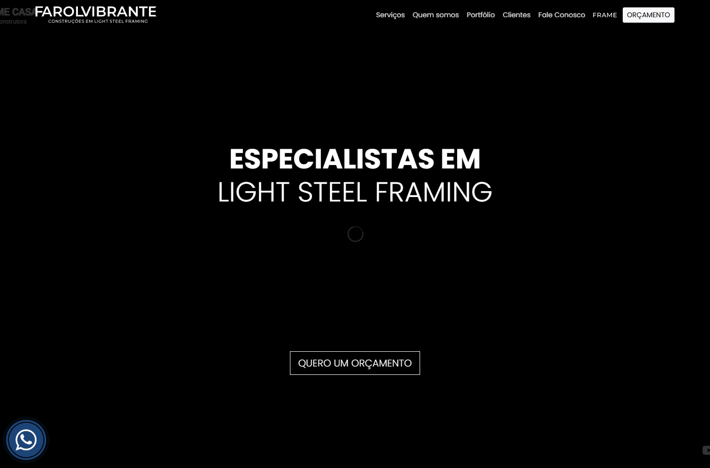 Página inicial no computador
