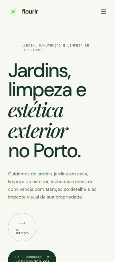 Página inicial no telemóvel
