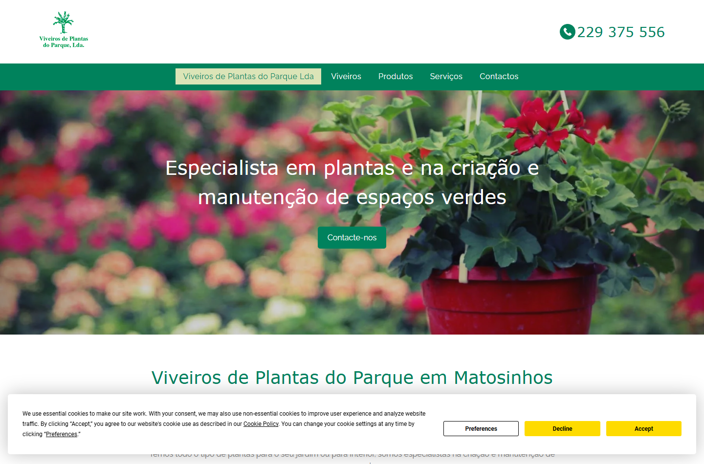 Página inicial no computador