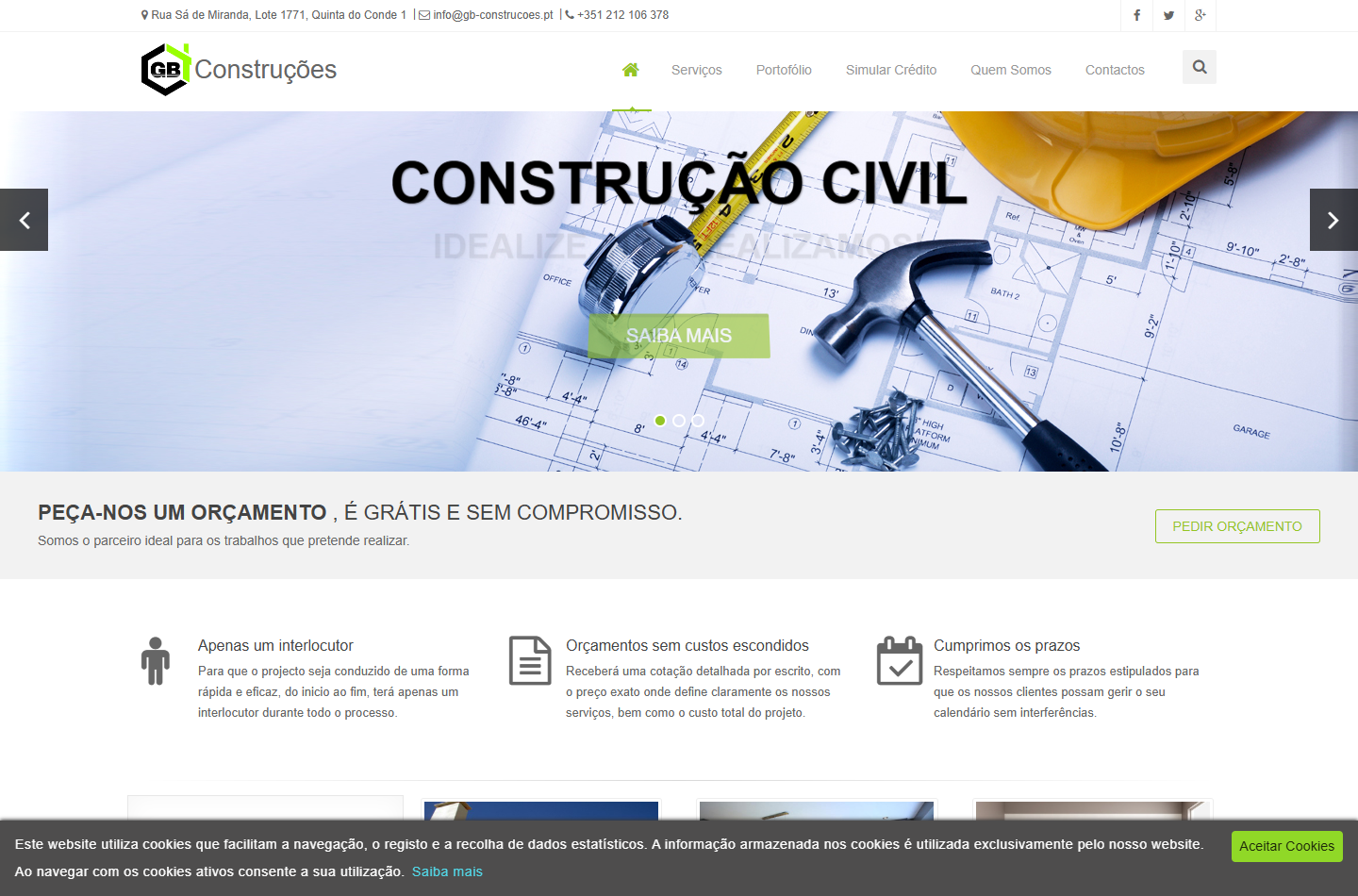 Página inicial no computador