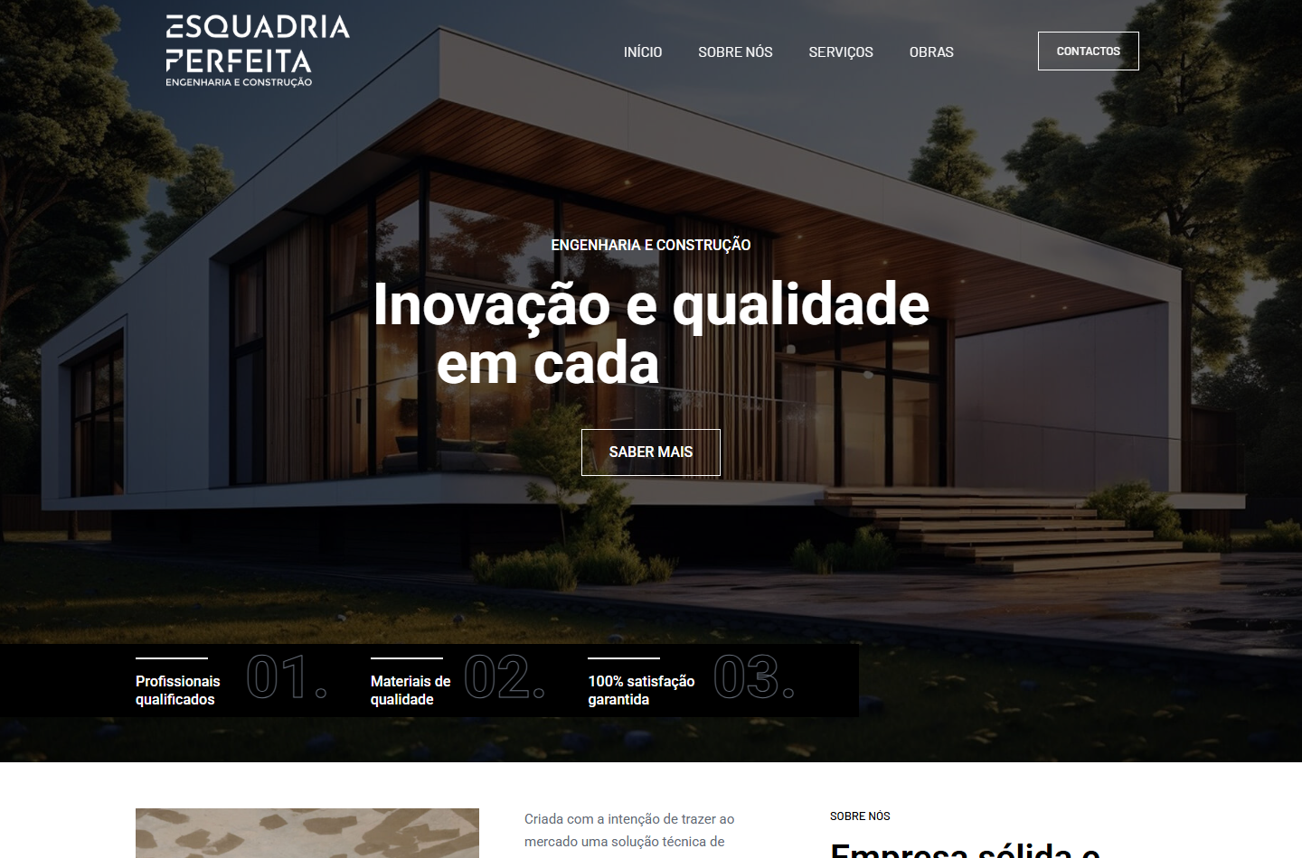 Página inicial no computador