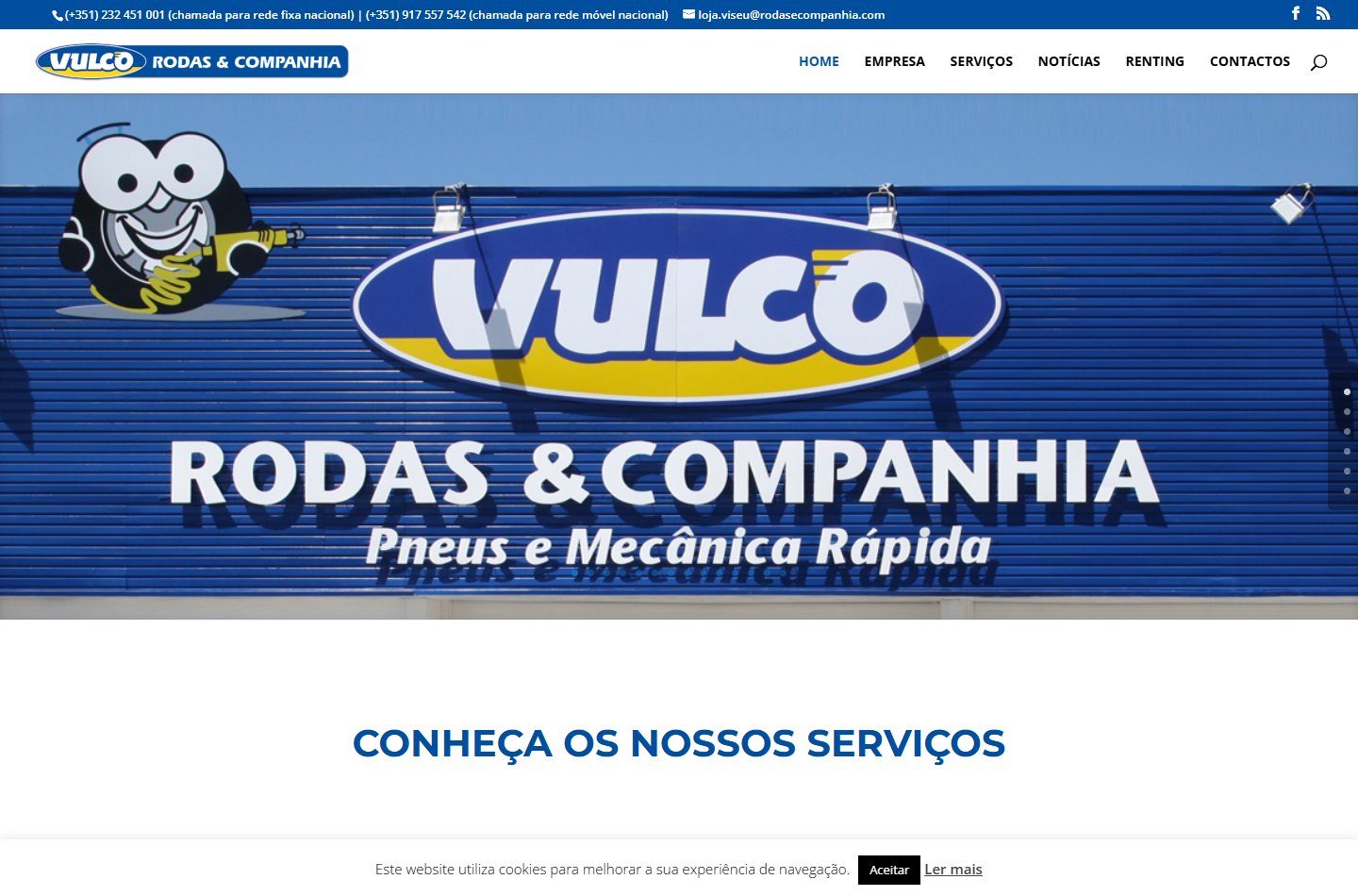 Página inicial no computador