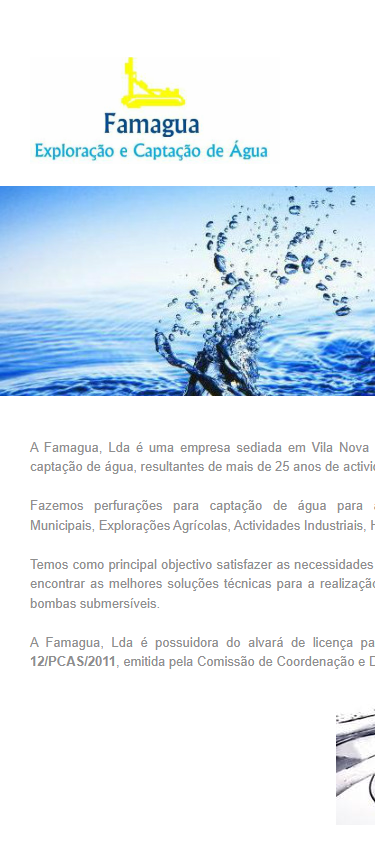 Página inicial no telemóvel