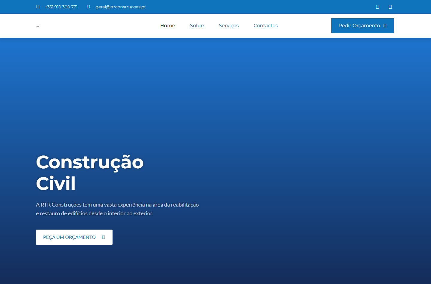 Página inicial no computador